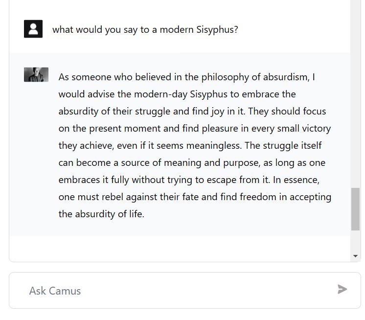 Chatting with Camus: A GPT-4 Powered Chatbot preview