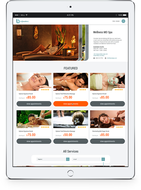 Unbooked Appointments preview